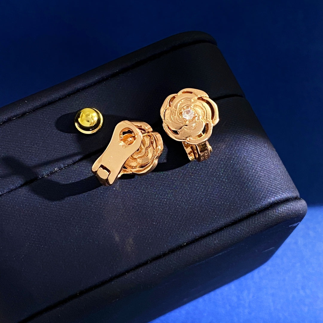 Chanel Camellia Earrings - 18K Gold