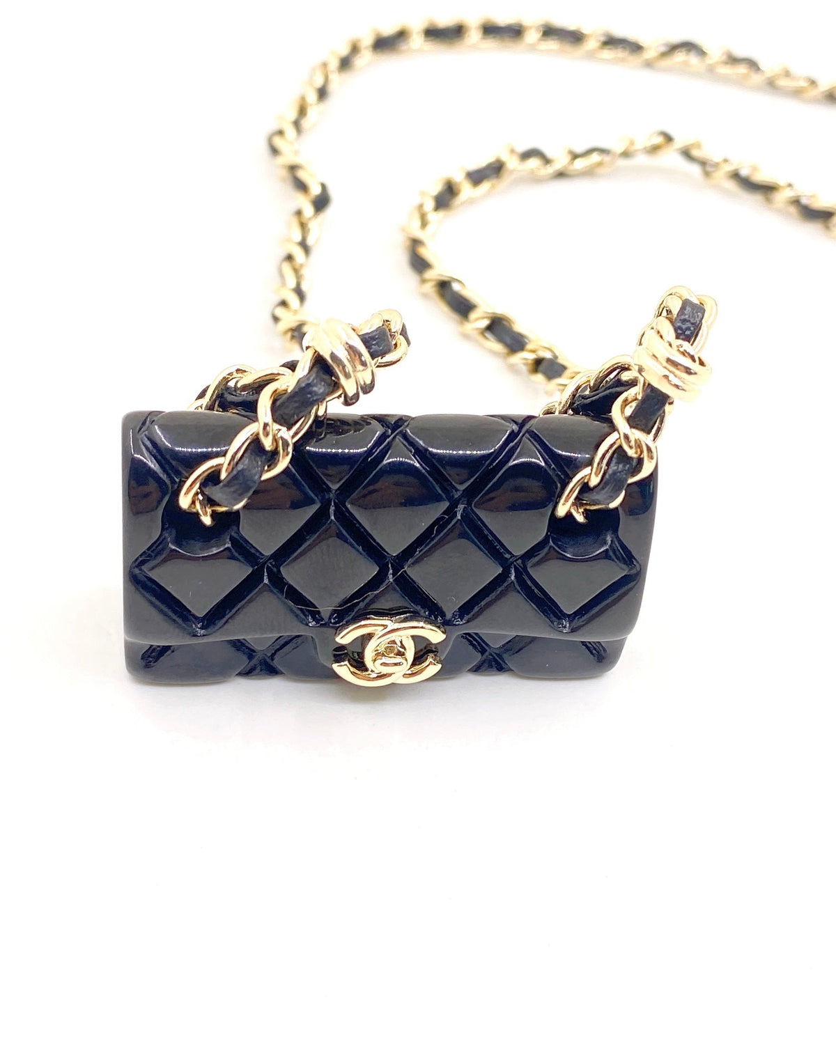 Chanel Black Bag Pendant Necklace