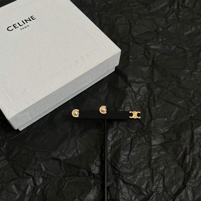 Celine Pearl Earrings - 18K Gold