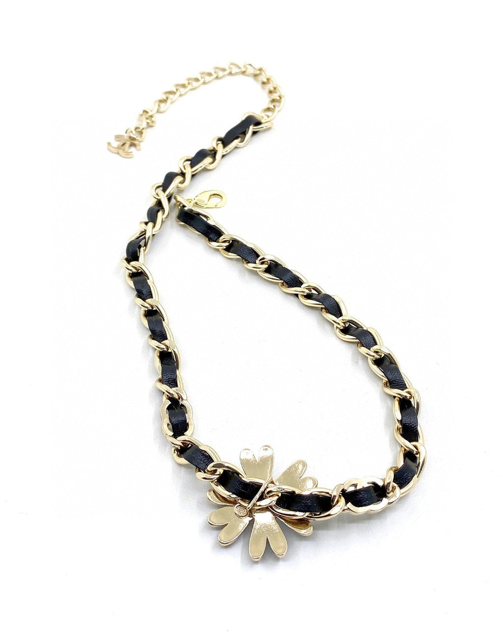 Chanel Black Daisy Necklace