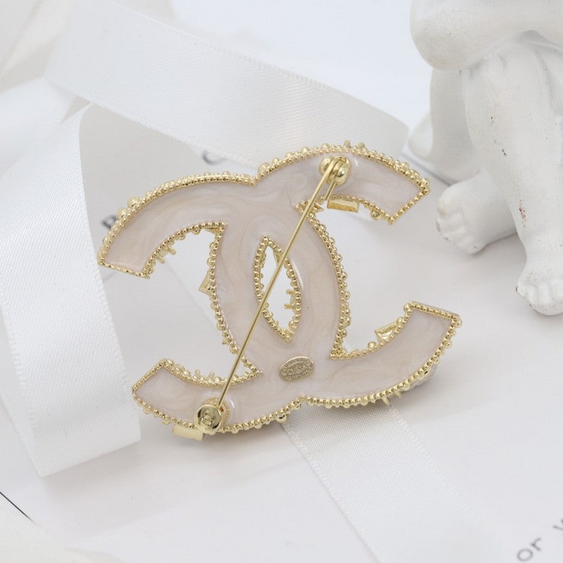 Chanel Crystal Gold Brooch