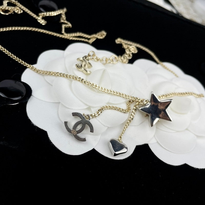 Chanel Heart & Star Crystal Necklace