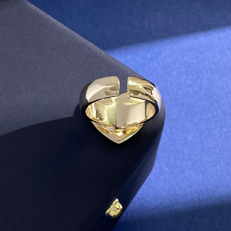 Chanel Black Open Ring - 18K Yellow Gold