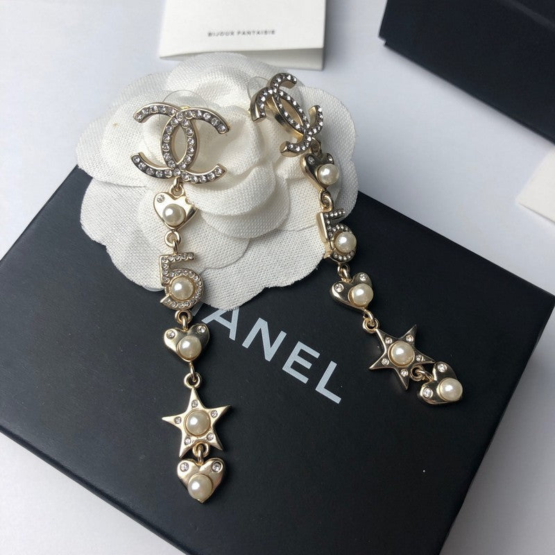 Chanel No.5 Long Earrings - 18K Yellow Gold