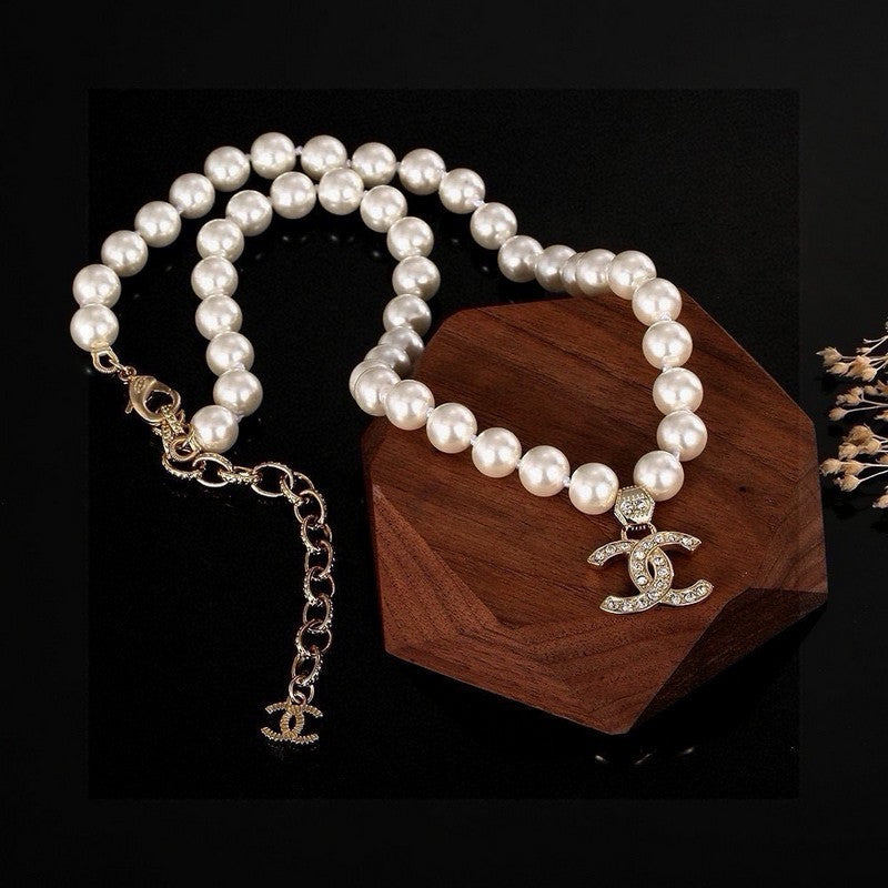 Chanel Pearl Chain Diamond Necklace