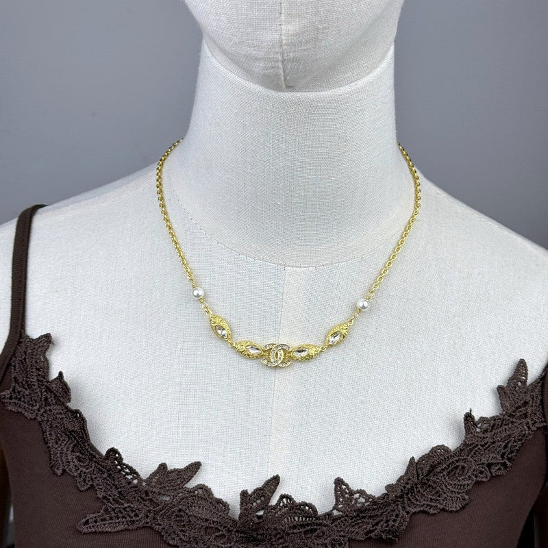 Chanel 26C Crystal Gold Necklace