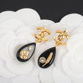 Chanel Camellia Pendant Earrings - 18K Yellow Gold