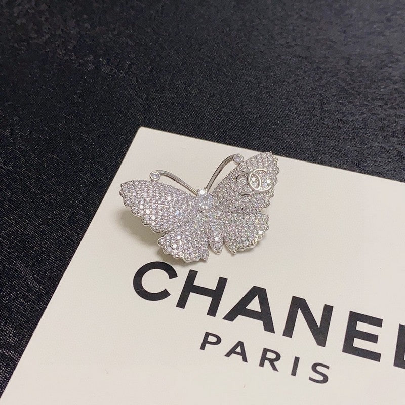 Chanel Full Diamond Butterfly Brooch