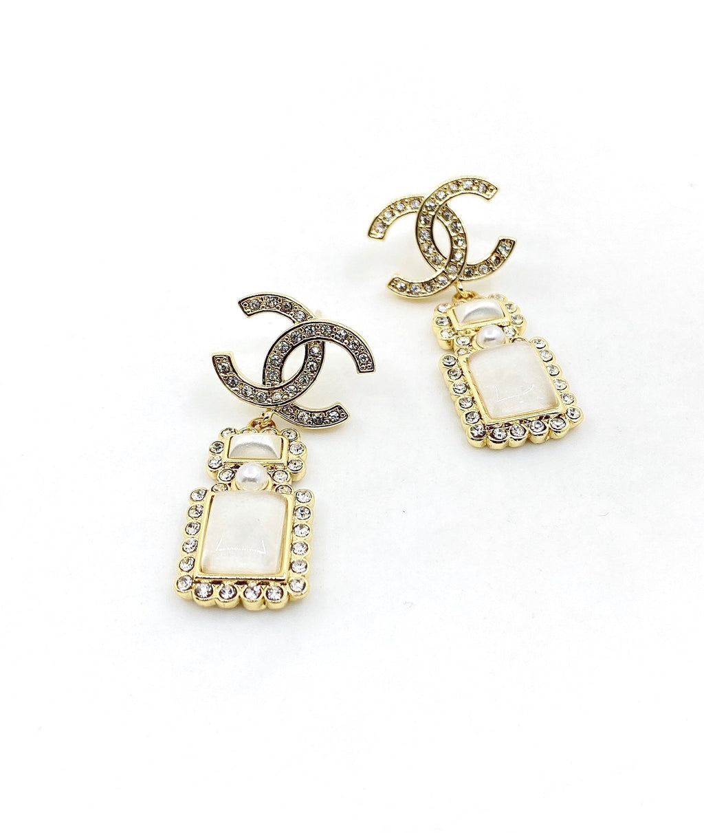 Chanel Perfume Bottle Earrings - 18K Yellow Gold