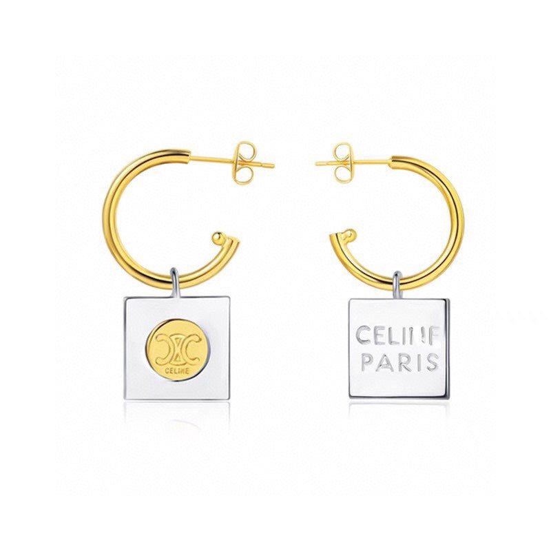 Celine Triomphe Hoops Earrings - 18K Yellow Gold