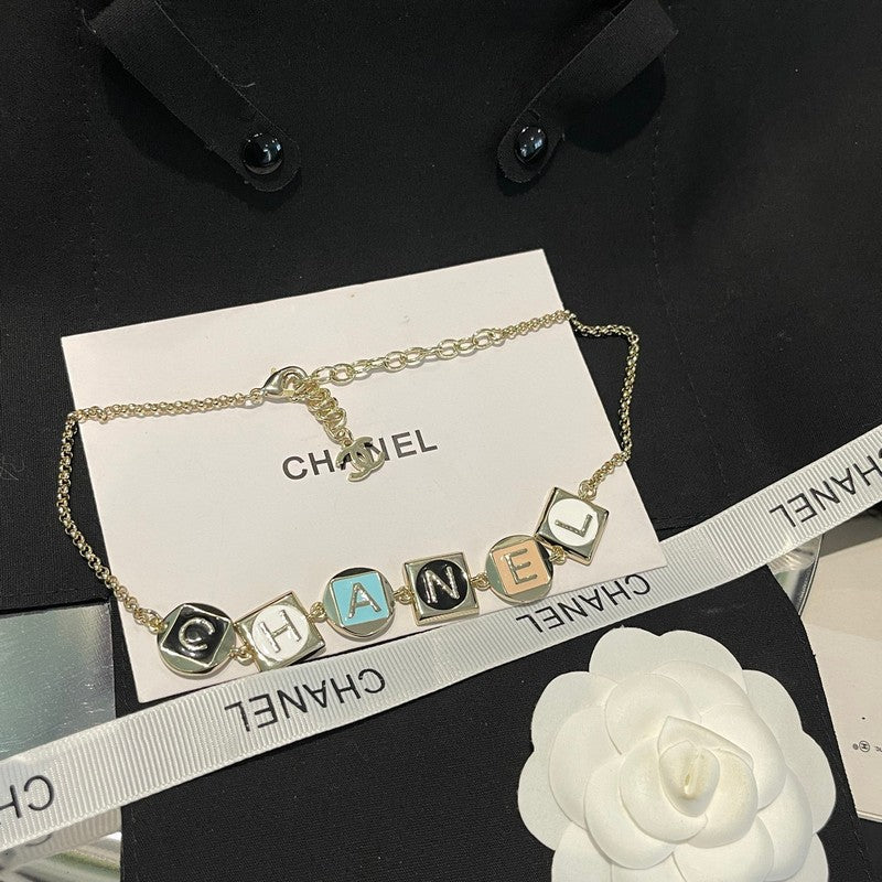 Chanel Color Logo Choker Necklace
