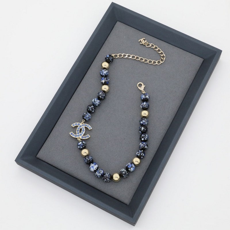 Chanel Blue Pearl Necklace