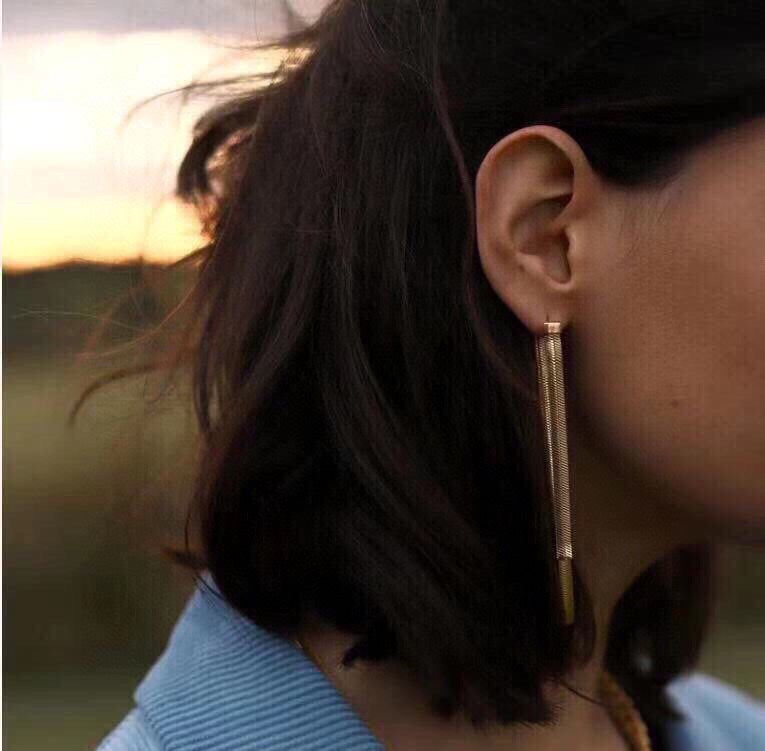 Celine Triomphe Tassel Earrings - 18K Yellow Gold