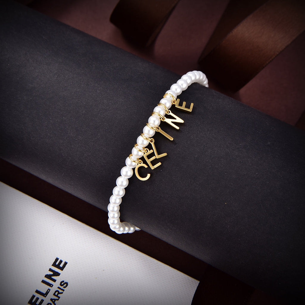 Celine Triomphe Paris Pearl Bracelet