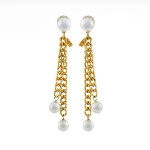 Celine Triomphe Long Earrings - 18K Yellow Gold