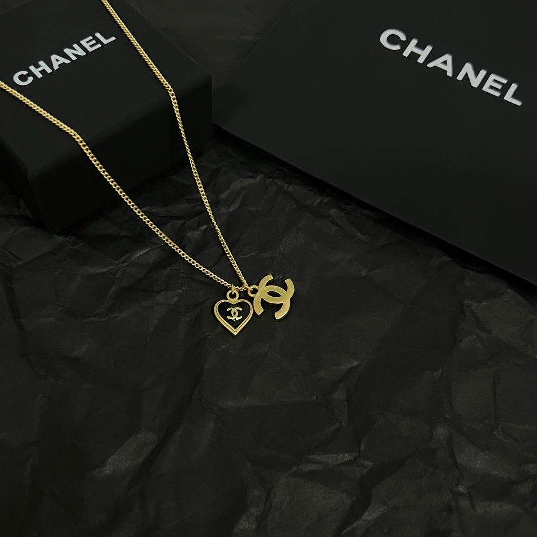 Chanel Black Heart Necklace
