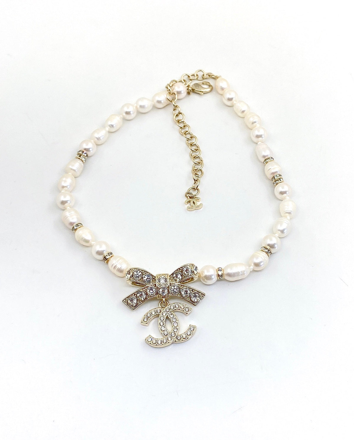 Chanel Bow Tie Diamond Necklace