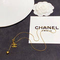 Chanel Heart Pendant Gold Necklace