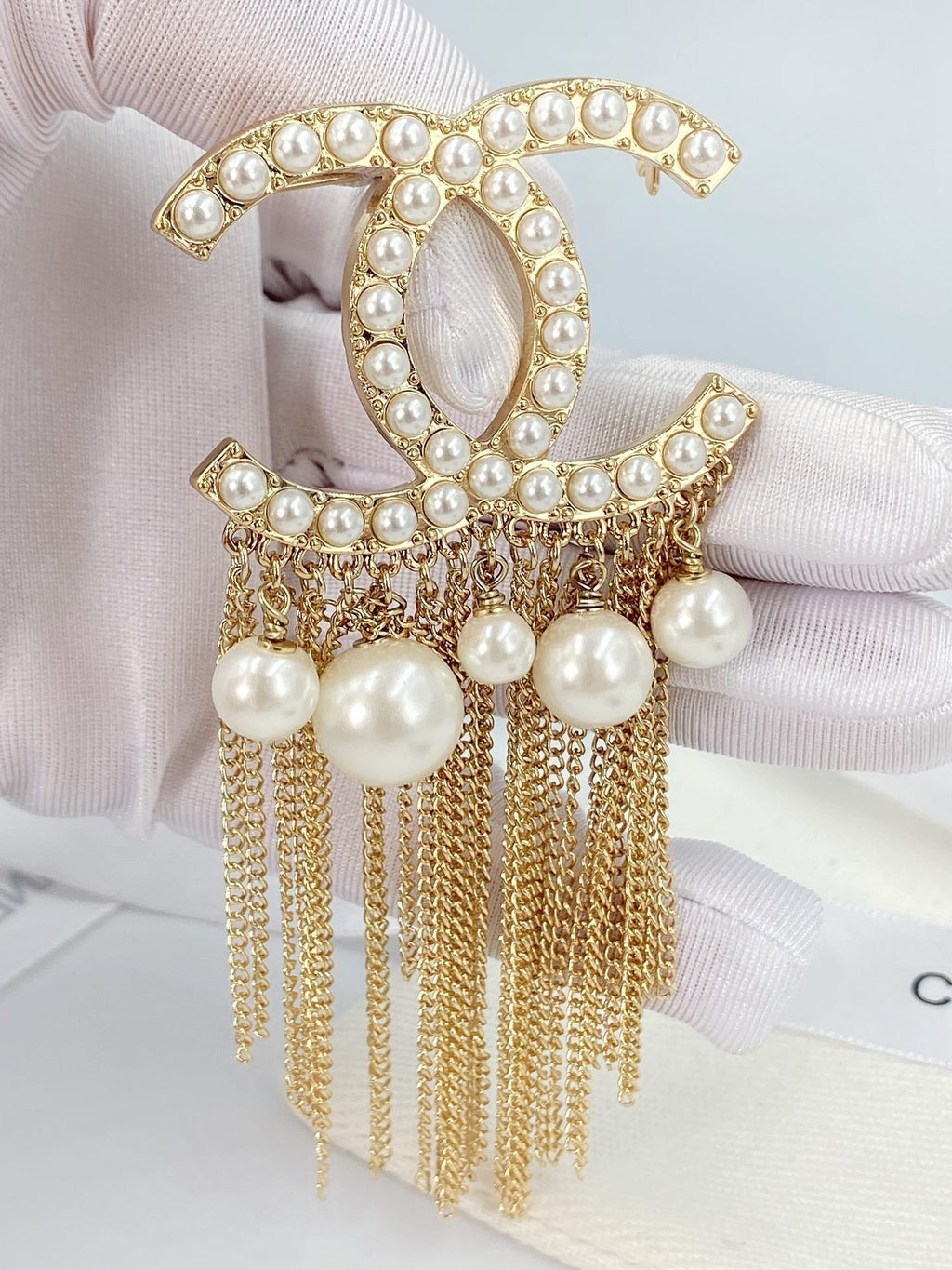Chanel Pearl Tassel Brooch