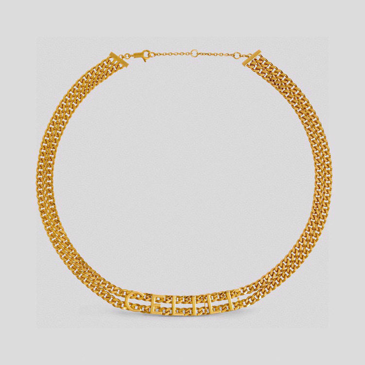 Celine Triomphe Script Choker Necklace