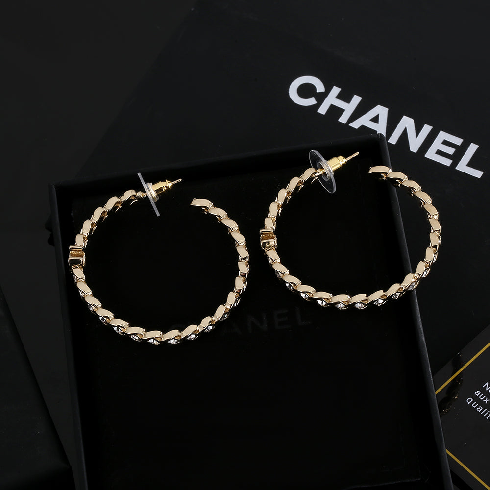 Chanel Crystal Earrings - 18K Yellow Gold