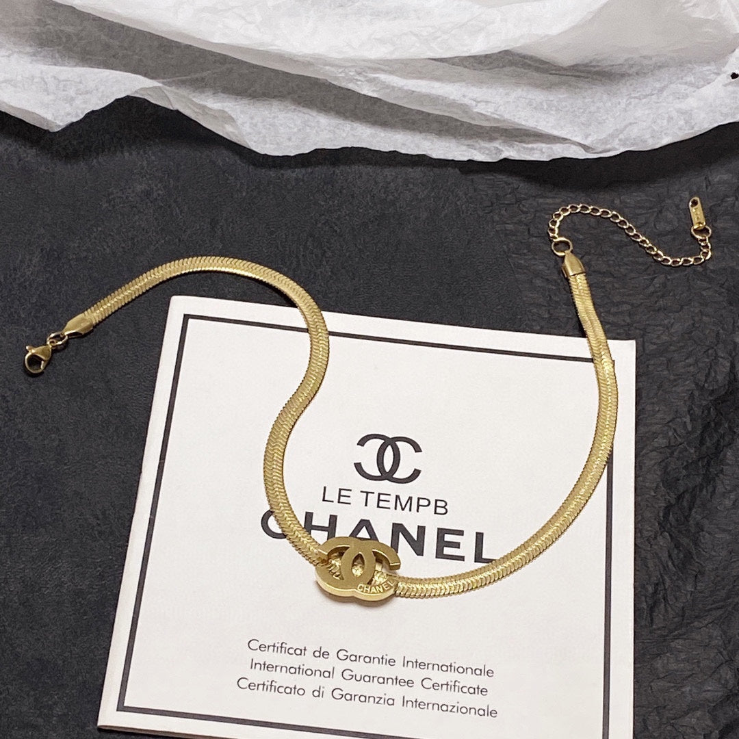 Chanel Gold Chain Choker Necklace
