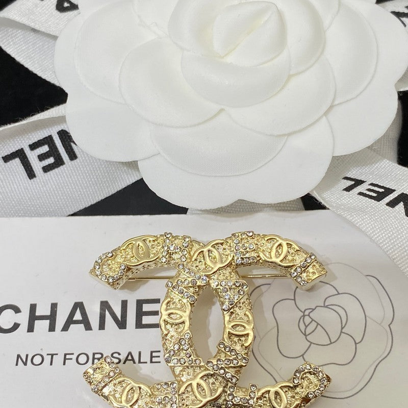 Chanel Diamond Gold Brooch