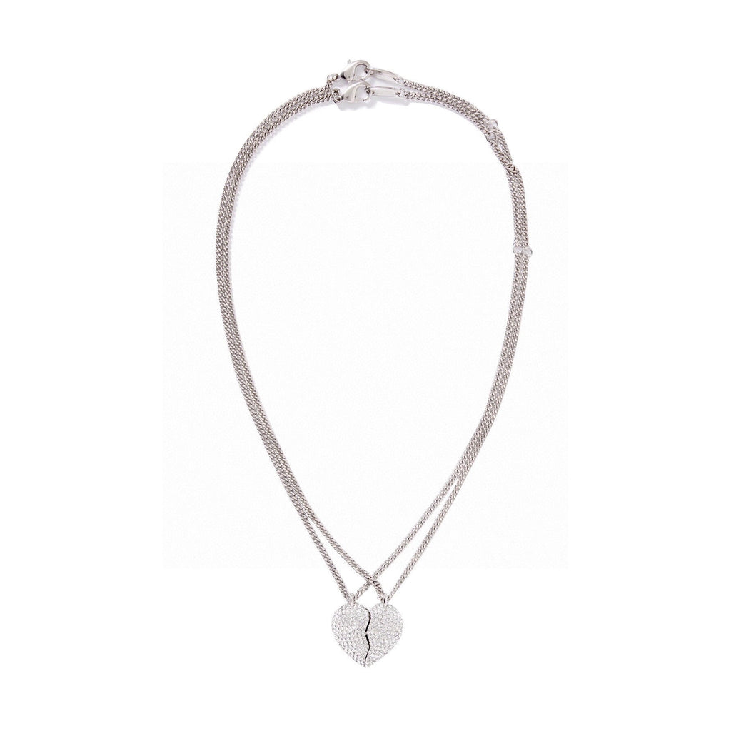 Balenciaga Lovelock Set of Two Silver-tone Crystal Necklaces