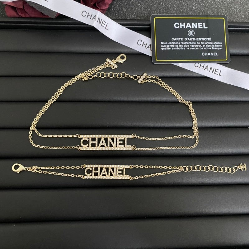 Chanel Letter Diamond Choker Necklace