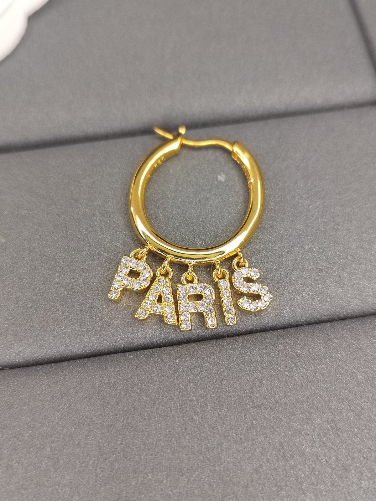 Celine Triomphe Script Diamond Earrings - 18K Yellow Gold
