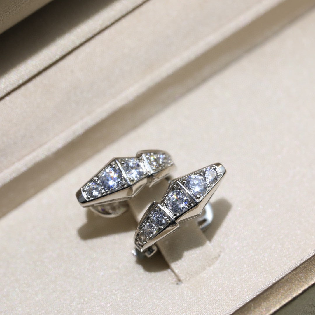Bvlgari Serpenti Moissanite Earrings - 18K White Gold