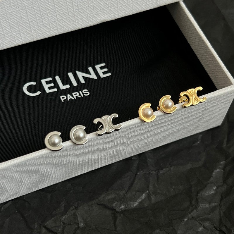 Celine Pearl Earrings - 18K Gold