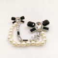 Chanel Black Bow Pearl Brooch