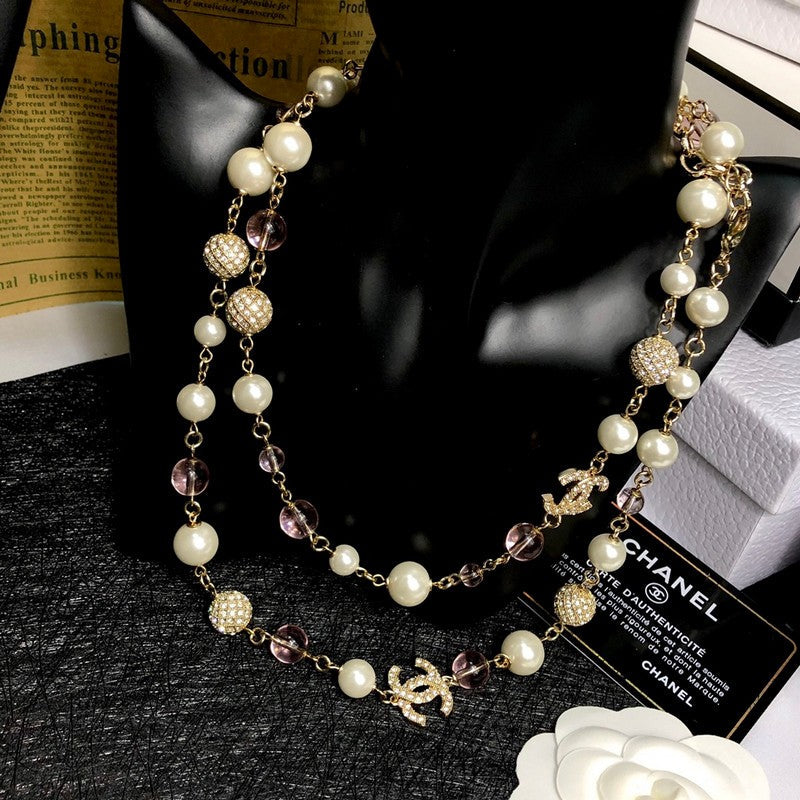 Chanel Black Pearl Diamond Necklace
