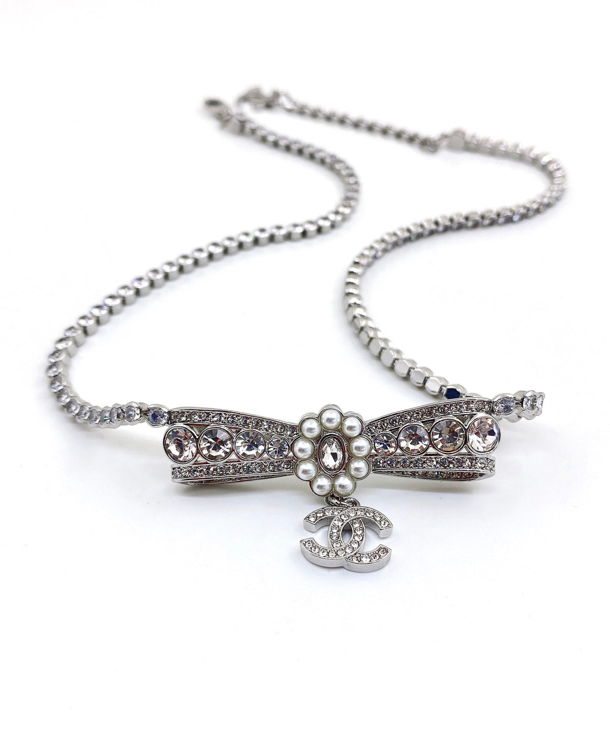 Chanel Diamonds Bow Tie Necklace