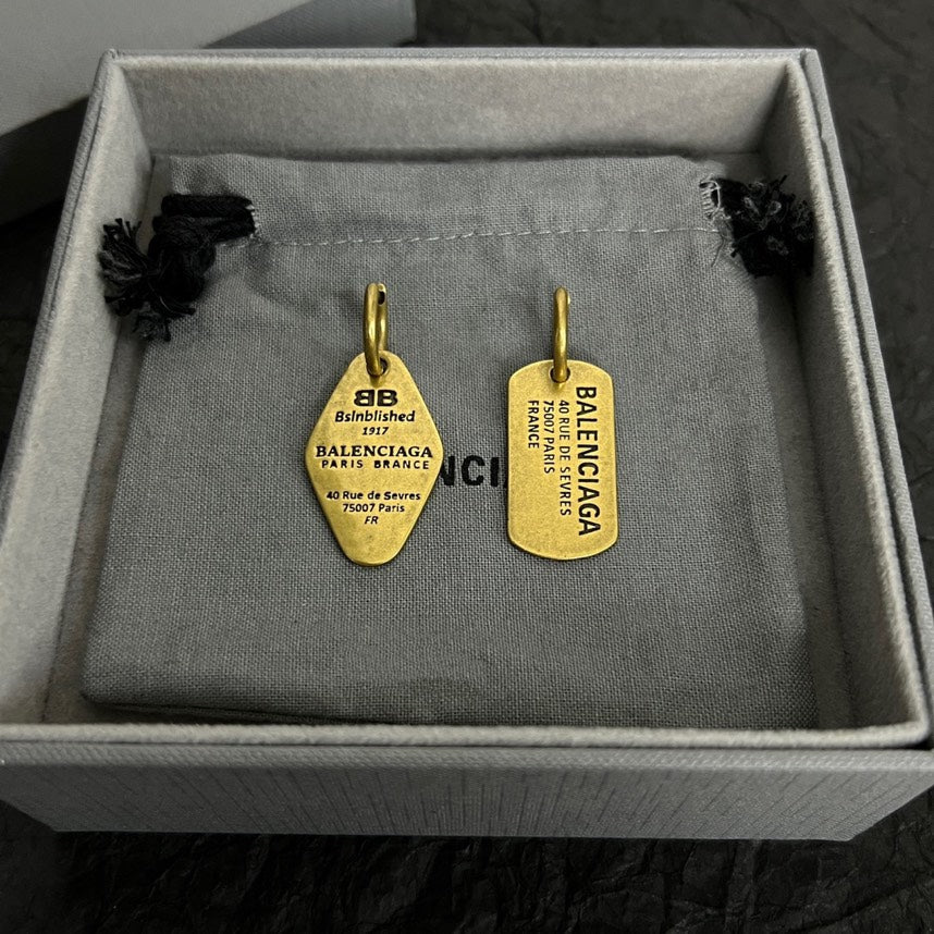 Balenciaga Plate Earrings - 18K Gold