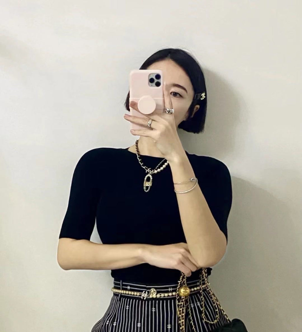 Chanel Pearl Bag Pendant Necklace