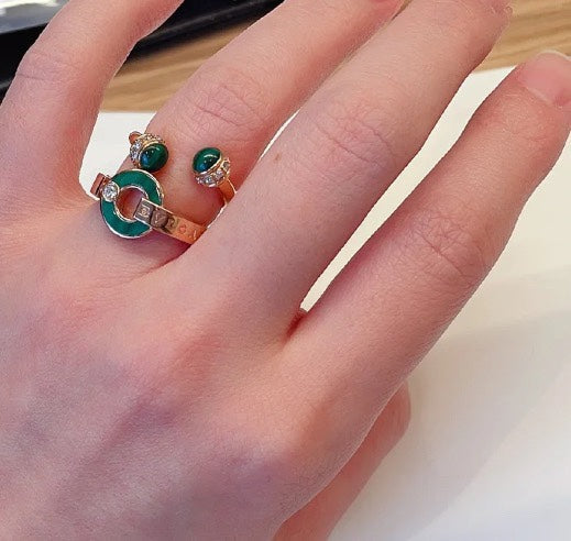Bvlgari Malachite Ring - 18K Rose Gold