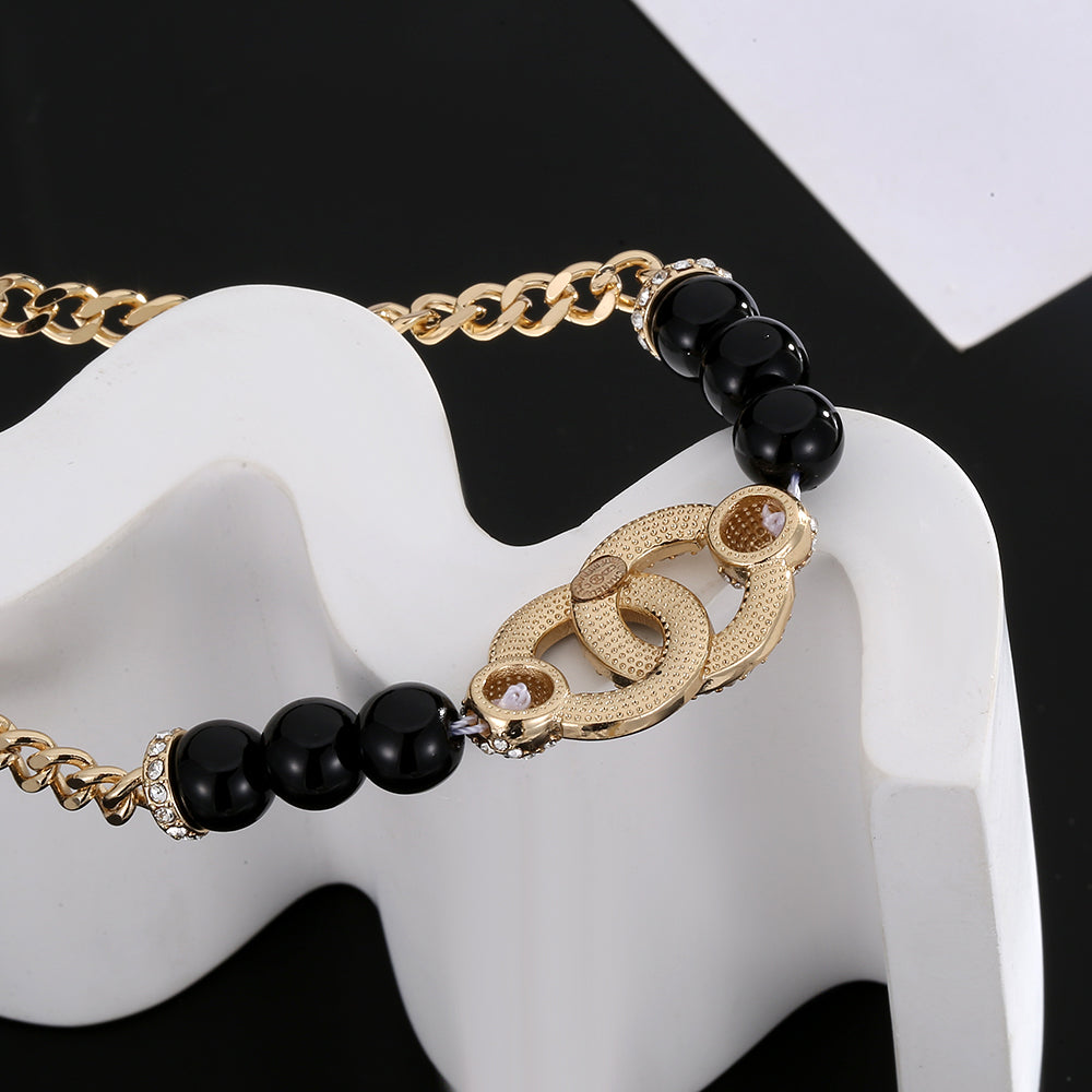 Chanel Black Pearls Diamond Necklace