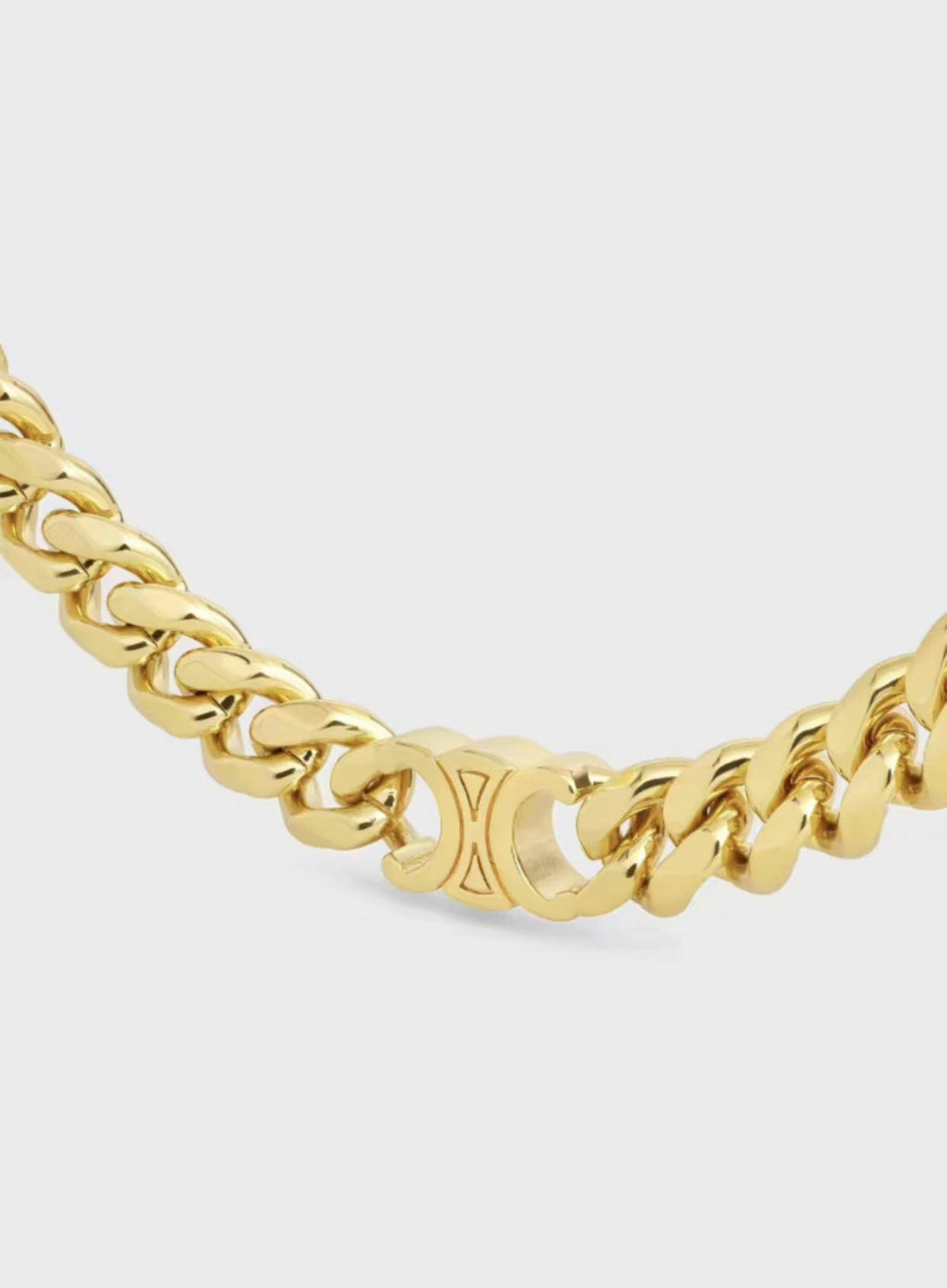 Celine Triomphe Gourmette Chain Necklace