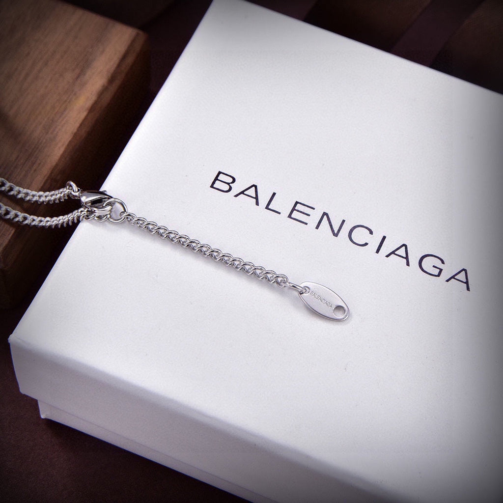 Balenciaga Typo Crystal Necklace