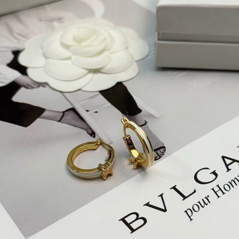 Celine Pearl Circle Earrings - 18K Yellow Gold