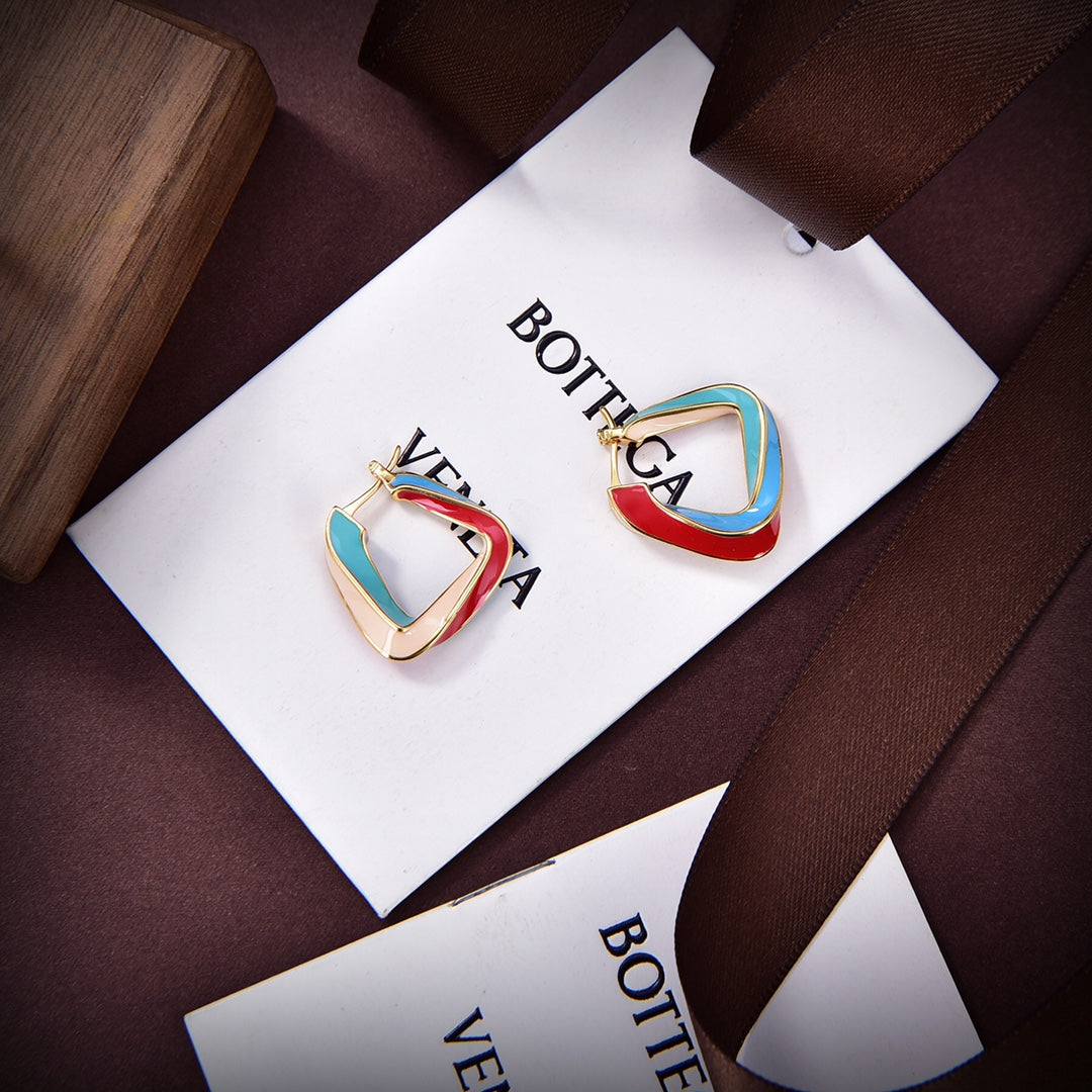Bvlgari Twisted-triangle Hoop Earrings - 18K Yellow Gold