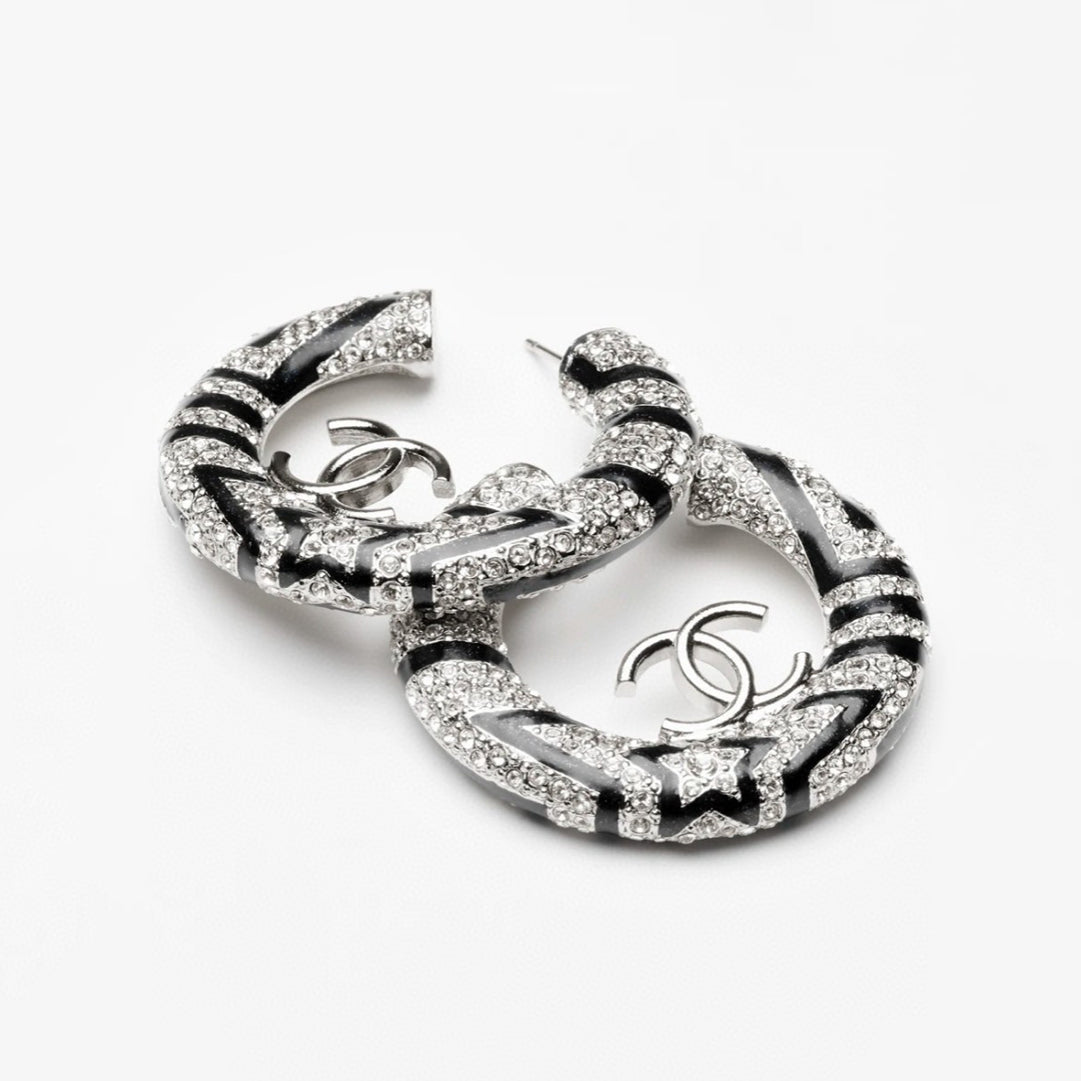 Chanel Black Diamond Earrings - 18K White Gold