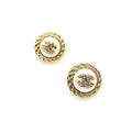 Chanel White Pearl Earrings - 18K Yellow Gold