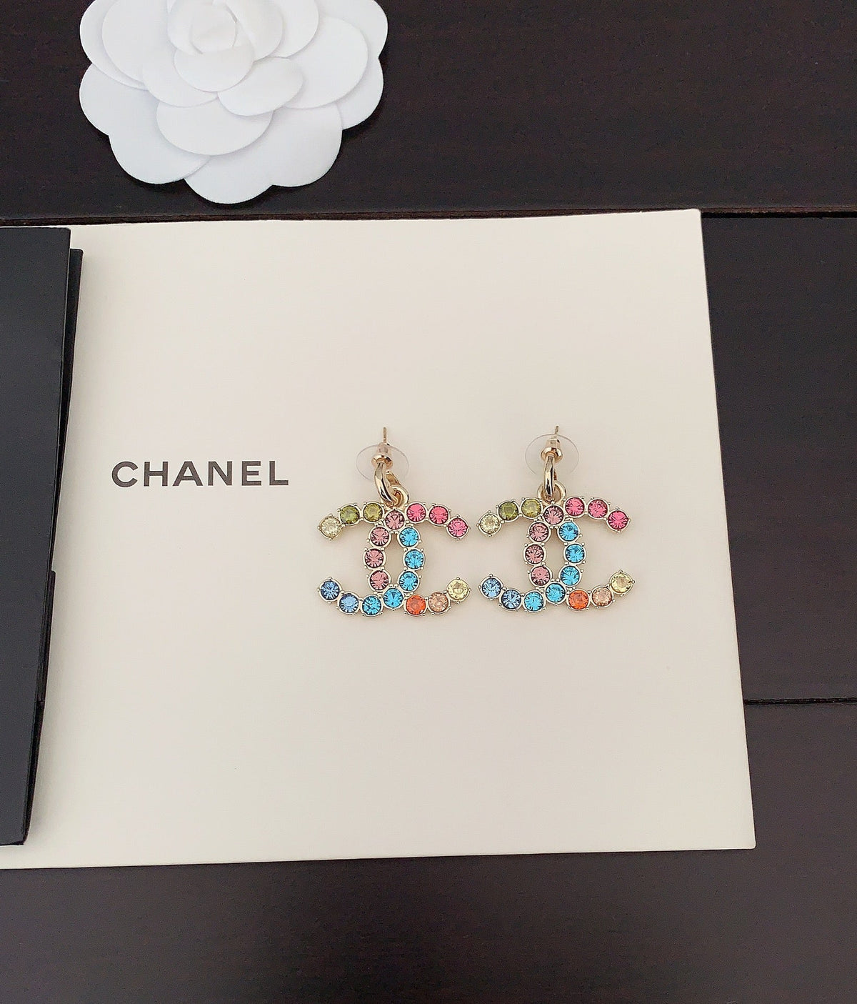 Chanel Color Crystal Earrings - 18K Yellow Gold
