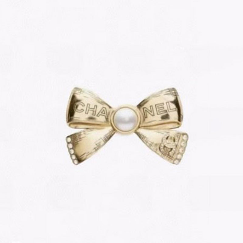 Chanel Bow Tie Gold Brooch