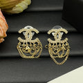 Chanel Pearl Chain Link Earrings - 18K Yellow Gold