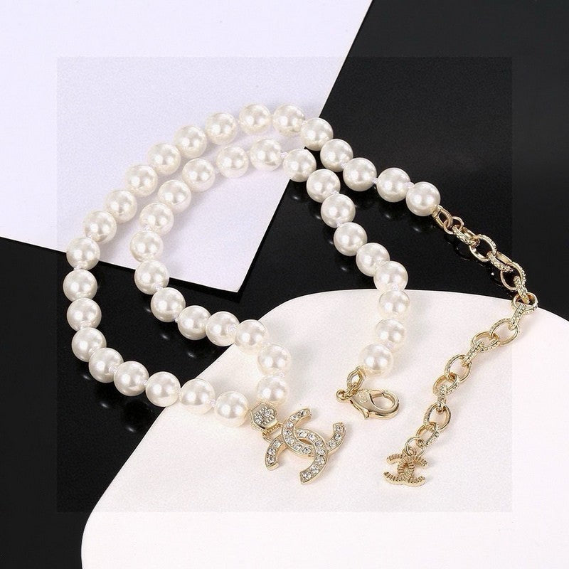 Chanel Pearl Chain Diamond Necklace