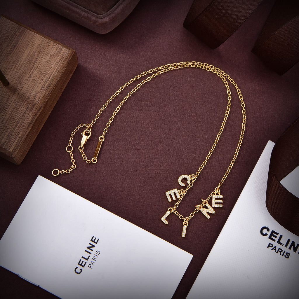 Celine Triomphe Paris Strass Crystal Necklace